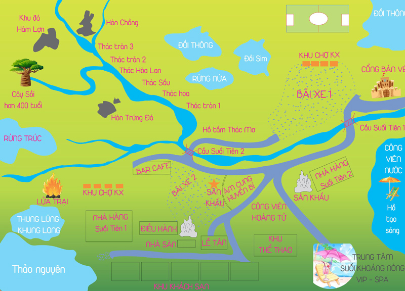 Sơ đồ khu du lịch Khoang Xanh Suối tiên